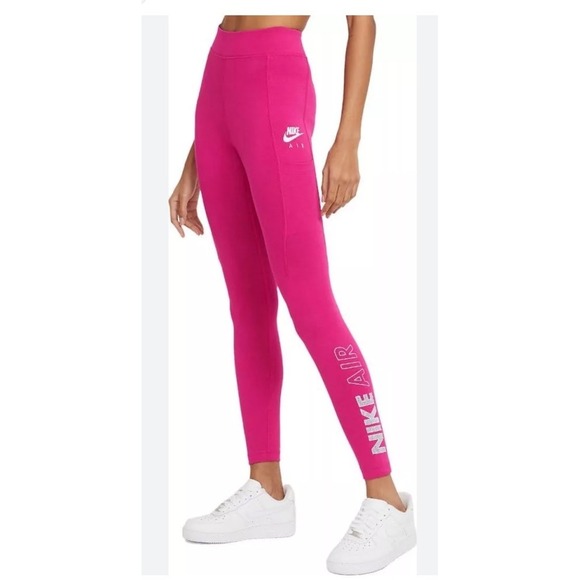 Women's‎ Nike Air Swoosh Printed Run Tight 7/8 Running Leggings Sz S Pink - Picture 1 of 12